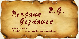 Mirjana Gizdavić vizit kartica